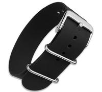 Buckle & Stitch Soft Silicone Single Pass Watch Strap | 18 mm Black | Pass-Through Band | Waterproof Rubber | Slight Stretch | Smooth Feel | Stainless Steel Fittings (18mm, Black)