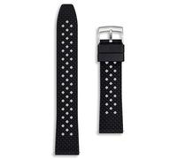Buckle & Stitch Tropical FKM Rubber Dive Strap | 22 mm Black | Quick Release Pins | Vintage Honeycomb Divers Watch Band | Waterproof Perforated Replacement Sport Watchstrap (22mm, Black)
