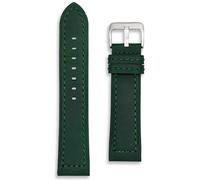 Buckle & Stitch Vintage Suede Leather Watch Strap | 20mm Green | Retro Soft Nubuck Band | Matched Stitching | Stainless Steel Buckle | Spring Bars & Tool Included (Green, 20 mm)