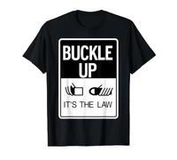 Buckle Up It's The Law Seat Belt Sign Value Graphic T-Shirt, Men, Black, S