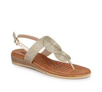 Buckled Toe Post Sandals - Gold Size 3