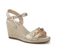 Buckled Wedge-Heel Espadrilles - Gold Size 4