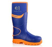 Buckler Buckbootz Neoprene Hi Vis Safety Wellington Boots S5 Premium Men's Wellies (Blue Orange, UK Footwear Size System, Adult, Men, Numeric, Wide, 11)