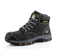 Buckler Buckbootz Wizardz 1 Safey Work Boots, Lace up with Steel Toe and Composite Midsole (Black, UK Footwear Size System, Adult, Men, Numeric, Medium, 8)