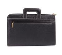 Bucklestone - Men's Leather A4 Zip Conference Folder - Document Holder - Fits Tablet - Retractable Handle - Westminster Black - Gift Boxed