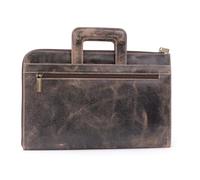 Bucklestone - Men's Leather A4 Zip Conference Folder - Document Holder with Card & Pen Pockets - Fits Tablet - Retractable Handle - Westminster Brown - Gift Boxed