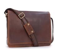 Bucklestone - Men's Leather Medium Messenger Bag - Crossbody Work Bag for 15 inch Laptop & A4 Notebooks - Lancaster - Brown