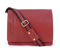 Bucklestone - Men's Leather Medium Messenger Bag - Crossbody Work Bag for 15 inch Laptop & A4 Notebooks - Lancaster - Bubble Red