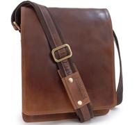 Bucklestone - Men's Leather Shoulder Bag - Small/Medium Messenger - Crossbody Work Bag for Tablet and A4 Notebooks - Warwick - Brown