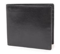 Bucklestone - Men's Small Bifold Leather Wallet - RFID Protected - 10 Credit Card Slots and Notes Section - Gift Boxed - Oxford - Black