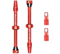 BUCKLOS Tubeless Presta Valve Stem 40/44/55/60/65/80/100 mm, Valve Stem Kit with Valve Core Removal Tool for Road Bike/Mountain Bike/MTB, Fit Most Bicycle Rims, Super Light Durable Aluminum Stem Red