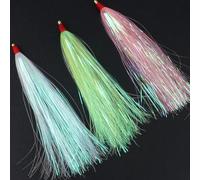 Bucktail Teasers with Mylar Flash, Tail Rigs & Skirts, Saltwater/Freshwater Fishing Lures for Flounder, Pack of 12