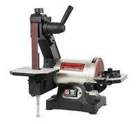 BUCKTOOL 250W Bench Belt Sander 25.4x762mm Belt and 125mm Disc Wrench Storage and Easy Belt Cover Off Direct Drive Benchtop Belt Disc Sander for Woodworking