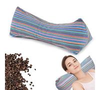 Buckwheat Neck & Cervical Pillows, Buckwheat Hulls Adjustable Roll Pillow, With inner liner Cervical Bolsters, Office Waist Support & Lunch Break for Pain Relief for Sleeping (Colorful stripes)
