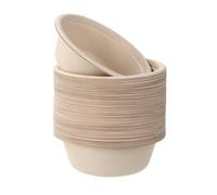 BUCOMTU 50 Pieces Disposable Bowls, 500 ml / 17 oz, Disposable Cutlery, Disposable Paper Bowls, Natural Alternative to Plastic, Biodegradable Tableware, for Barbecues, Camping and Parties