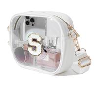 Bucosd Birthday Gifts for Girls Teen Initial Clear Bag Graduation Gifts for Kid Daughter Sister Her Preppy Trendy Girly Stuff, White-s, S