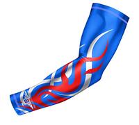Bucwild Sports Flame Compression Arm Sleeve Youth/Kids & Adult Sizes - Baseball Basketball Football Running - UV/Sun Protection Cooling Base Layer Pain Relief (Royal Blue - Youth Small)