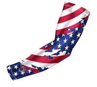 Bucwild Sports Youth Kids Boys & Girls Arm Sleeve Perfect For Baseball Pitching Hitting Basketball Football Volleyball UV Protection Cooling (USA Flag - 1 Sleeve - YL)