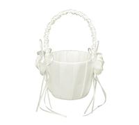 Bud Decorated Wedding Flower Girl Basket Ivory