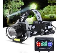 Bud K Head Torch Rechargeable, 3000 Lumens Super Bright LED Head Torch Flashlight with Motion Sensor, 8 Modes, 135°Adjustable, IPX7 Waterproof Headlamp for Camping, Running, Climbing, Hiking