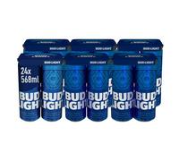 Bud Light Lager Beer Can 24 x 568ml 3.5% Lager | LOW CALORIE BEER ONLY 27 KCAL PER 100ML |