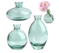 Bud Vase 3PCS/Set Small Glass Vase for Flowers 3 Different Shapes Size Clear Nordic Style Mini Flower Vases for Table Decoration Home Decor Gift Green, Small Glass Vase