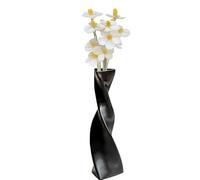 Bud Vase Small Ceramic Bud Vase Single Flower Stem Vase for Modern Home Decor for Centerpieces Twist Minimalism Style Vase Home Decorative Floral Centerpiece for Wedding and Office (Black)