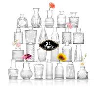 Bud Vases in Bulk 24, Small Vase for Flowers, Glass Vase for Centerpieces, Small Flower Vases for Centerpieces, Wedding Table Decor