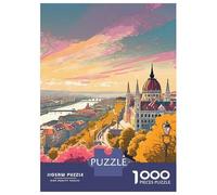 Budapest 1000 Piece Jigsaw Puzzle, Historic Square Architecture, Screen-Free Fun, Matte Printed Jigsaw, for Travel Lovers, 38x26cm/1000pcs