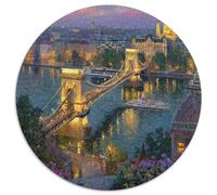 Budapest Chain Bridge Cityscape 1000 Piece Jigsaw Puzzle Paper for Adults Night View Puzzle Game for Family 1000pcs (67.5x67.5cm)