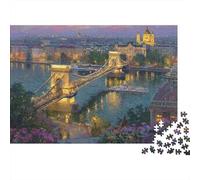 Budapest Chain Bridge Jigsaw Puzzle for Adults 1000 Piece Puzzle Game Night View Relax Decor Gift 52x38cm/1000pcs