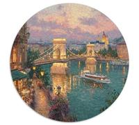 Budapest Chain Bridge Waterfront Scene 1000 Piece Jigsaw Puzzle Jigsaw Puzzle for Adults Relaxation Home Decor Gift 1000pcs (67.5x67.5cm)
