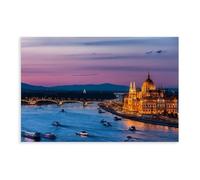 Budapest City at Twilight 1 Canvas Poster Bedroom Decor Landscape Office Room Decor Gift Unframe: 12x18inch(30x45cm)