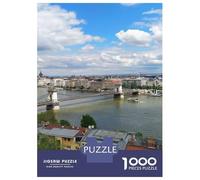 Budapest City View 1000 Piece Jigsaw Puzzle, Historic Square Architecture, Thick Cardboard Pieces for Travel Lovers, Mindful Activity, Paper Board, 70x50cm/1000pcs