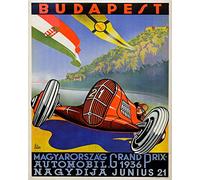 Budapest Grand Prix Poster 1 Art Hungary 1936 Motor Sport Poster Grand Prix Wall Art Car Wall Art Car Posters Car Prints 1 Gifts (16 x 20)