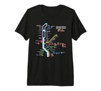 Budapest Hungary Metro Suburban Railway - Souvenir Route Map Premium T-Shirt
