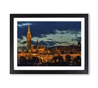 Budapest Hungary Modern Framed Print | A4 Black Framed Wall Art | Ready to Hang | Modern Nature Picture | Living Room Bedroom Lounge Office