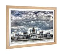 Budapest Hungary Parliament Framed Wall Art Print A2 Oak