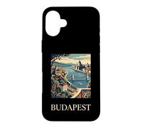 Budapest Hungary Parliament River Retro Travel Design Case for iPhone 16 Plus