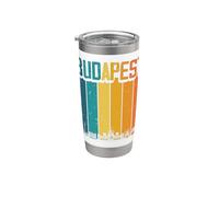 Budapest Hungary Retro Vintage Sunset Skyline Budapest Stainless Steel Insulated Tumbler