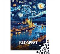 Budapest Hungary Starry Night Art 1000 Piece Jigsaw Puzzle, 52x38cm/1000pcs, for Adults, Puzzle Gift Idea, Evening Leisure And Year-Round Leisure