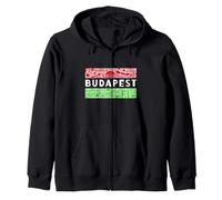 Budapest Hungary Symbols And Landmarks Travel Souvenir Zip Hoodie