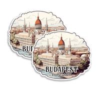 Budapest Hungary Travel Magnet 4 inch 2 Pack Vinyl for Souvenir Gift Refrigerator Fridge Dishwasher ID 44999