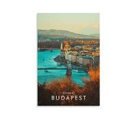 Budapest Hungary Vintage Travel Posters Sunset 12x18inch(30x45cm) Canvas Print for Living Room, Bedroom, Dorm, Home, Office Wall Decoration