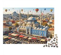 Budapest Musician Jigsaw Puzzle 1000 Pieces Recyclable Paper Danube Riverside Adult Jigsaws Party Game Props Developing Boy & Girl‘s Intelligence Educational 52x38cm/1000pcs