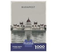 Budapest Parliament Building 1000 Piece Jigsaw Puzzle, Old Europe Travel Artwork, Decorative Artwork, Matte Printed Jigsaw, Family Night Game for Adults, 52x38cm/1000pcs