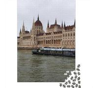 Budapest Parliament Danube 1000 Piece Jigsaw Puzzle, Old Europe Travel Artwork, Decorative Artwork, Matte Printed Jigsaw, Family Night Game for Adults, 70x50cm/1000pcs