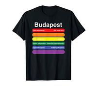 Budapest Pride Rainbow Flag Color Metro Train Lines LGBTQ T-Shirt
