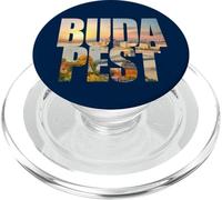 Budapest Text with Hungary Danube River & Parliament Graphic PopSockets PopGrip for MagSafe