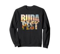 Budapest Text with Hungary Danube River & Parliament Graphic Sweatshirt
